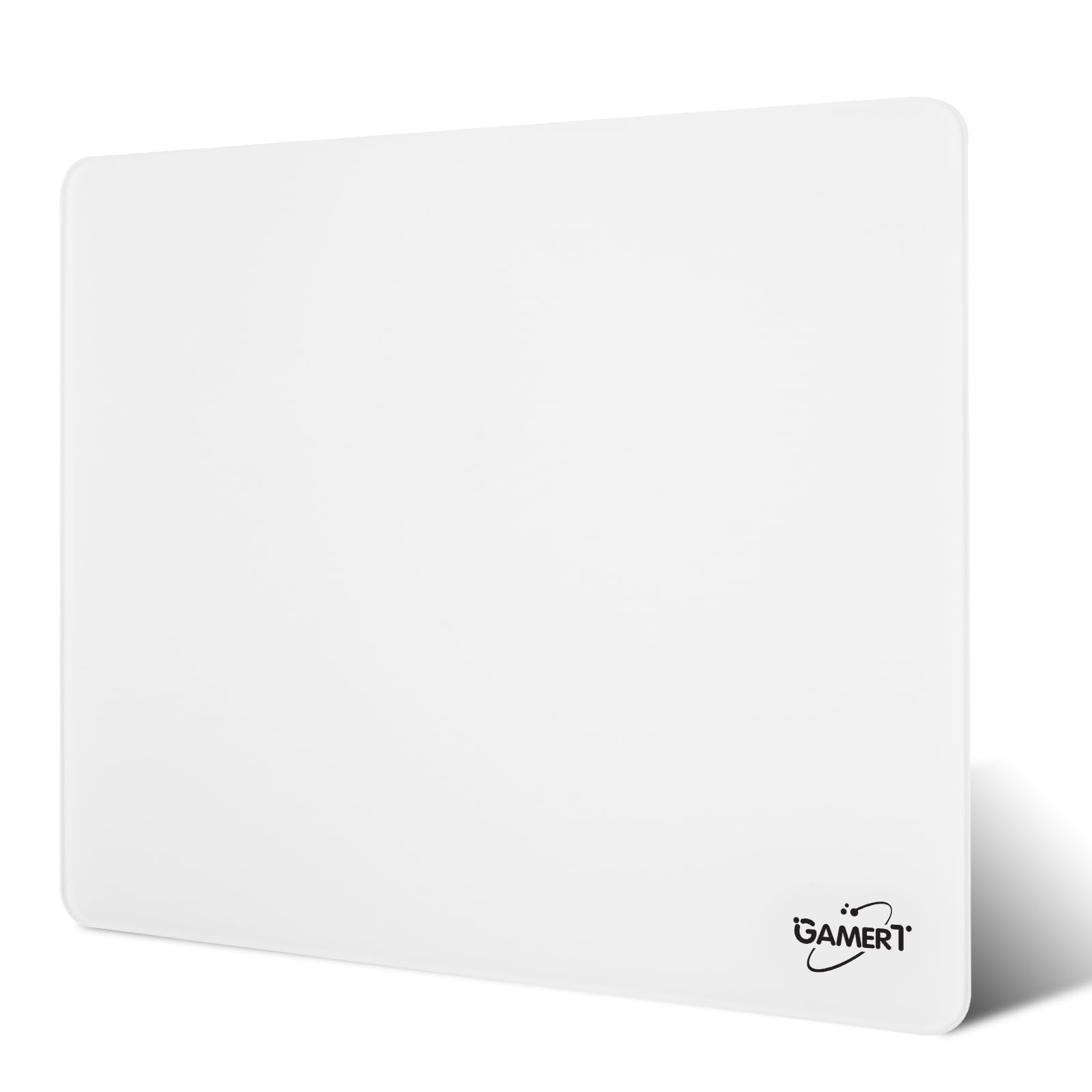 GamerT グラスゲーミングマウスパッド 滑らかで精度 洗いやすい 耐摩耗性に 強化ガラス eスポーツとオフィスに最適 プロゲーマーとゲーミング愛好者必携 (ホワイト, 320mm*360mm)
