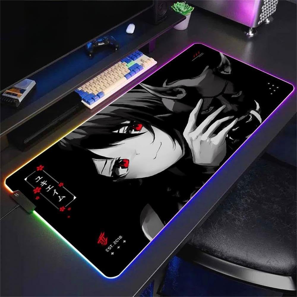 大型RGBバックライトマウスパッドXXLユーキインスピレーションAIM KAZEMI HDプリントゲームマウスマット用コンピューターとラップトップ用(CS06400)